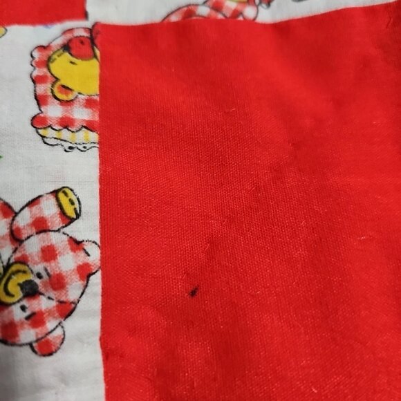 Handmade Childrens Themed Teddy Bears Polka Dot Quilt Multipurpose Blanket - Picture 8 of 9